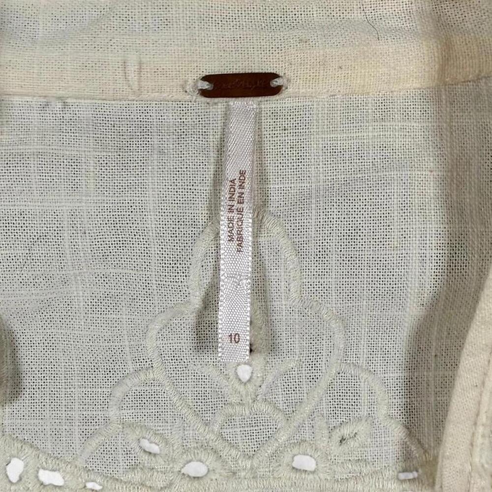 Free People Dreamland Dress Womens 10 Ivory Lace Boho Romantic Cottagecore - Picture 6 of 8
